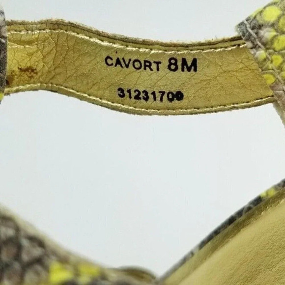 Carlos 8M Womens Cavort Platform Gladiator Yellow Animal/Snake Print Ankle Strap - Picture 7 of 12